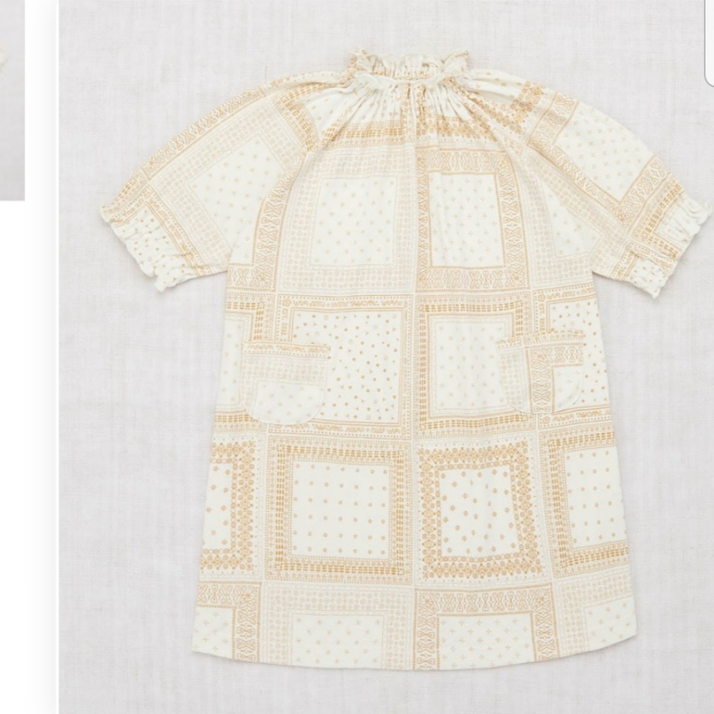 Misha & Puff button down shirt + ruffle dress, winter cream